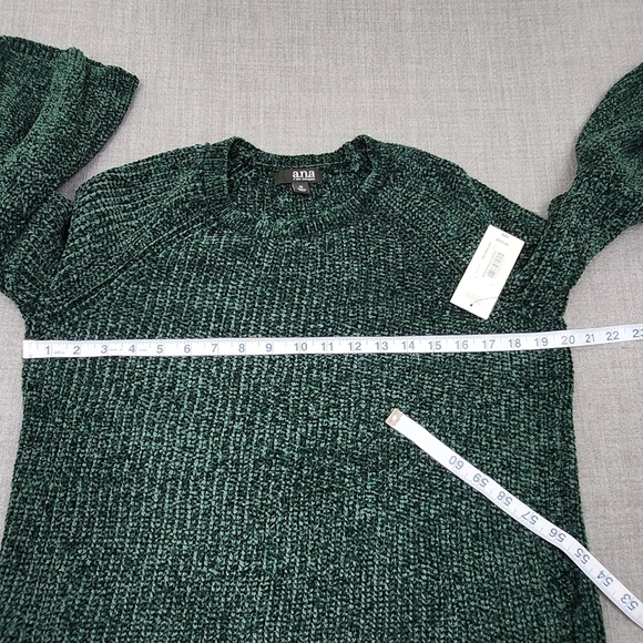 Lot of 2 a.n.a Knit Purple & Green 100% Polyester Sweater Flare Sleeves. Medium - Picture 4 of 11